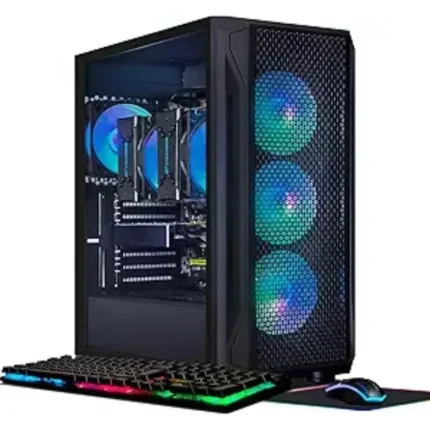 Dual CPU Gaming PC, Dual Intel i7 Xeon E5 up to 3.7GHz 1T SSD, 600M WiFi, BT 5.0, RGB Fan x4, Windows 10 Pro